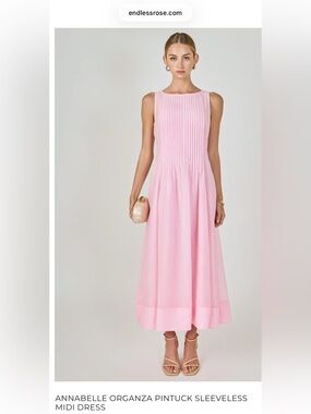 Endless Rose Blush Pink Sleeveless Maxi Dress with Pintuck Bodice